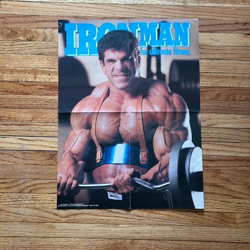 Vintage Lou Ferrigno Poster / 1992 / Iron Man Magazine / Michael Neveux